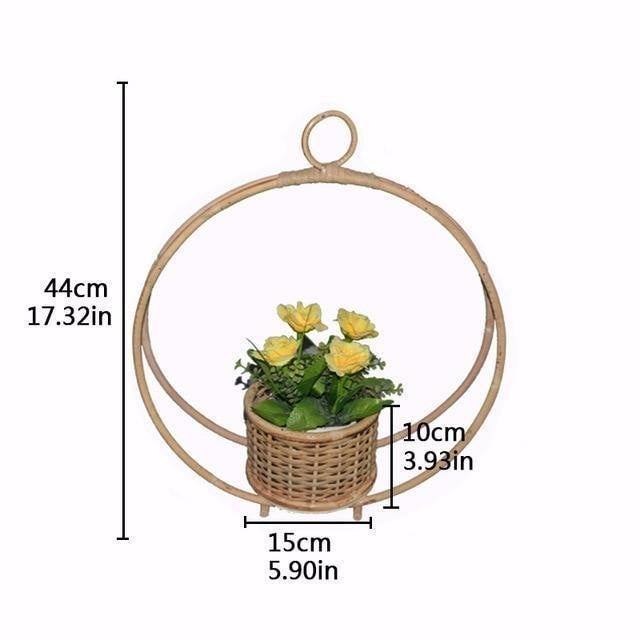 Hand-Woven Bamboo Hanging Planter Basket