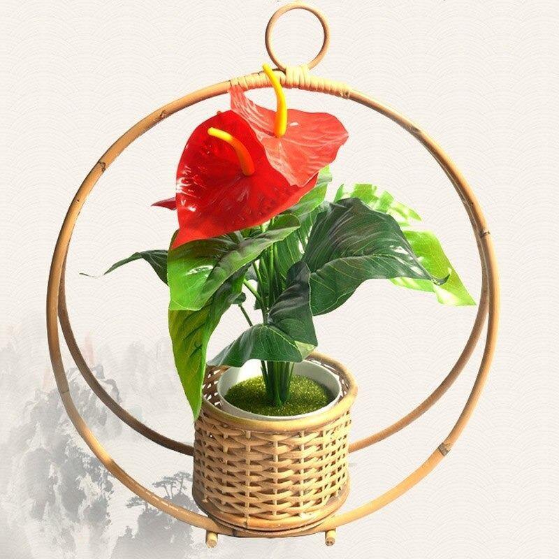 Hand-Woven Bamboo Hanging Planter Basket